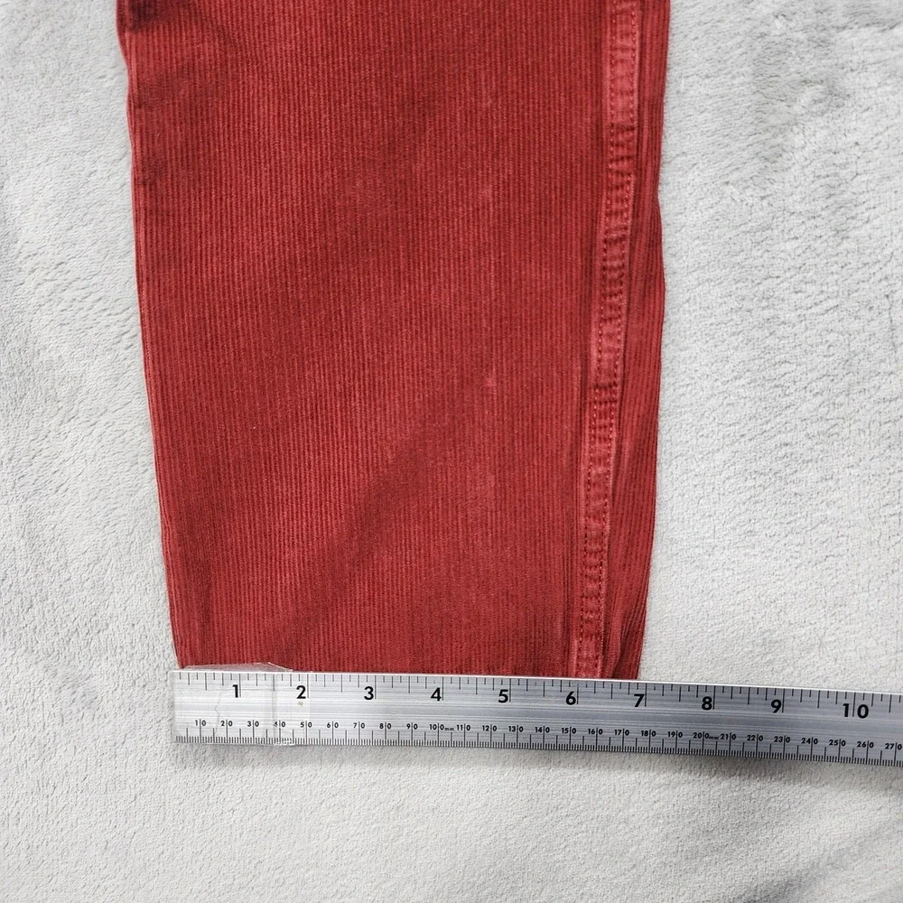Levi's 502 Jeans Mens 30x28.5 Red Corduroy Regular Fit Tapered Stretch Casual